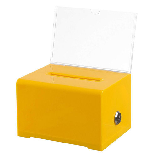 AdirOffice Acrylic Clear Locking Suggestion Box, Yellow 2Pack & Reviews Wayfair